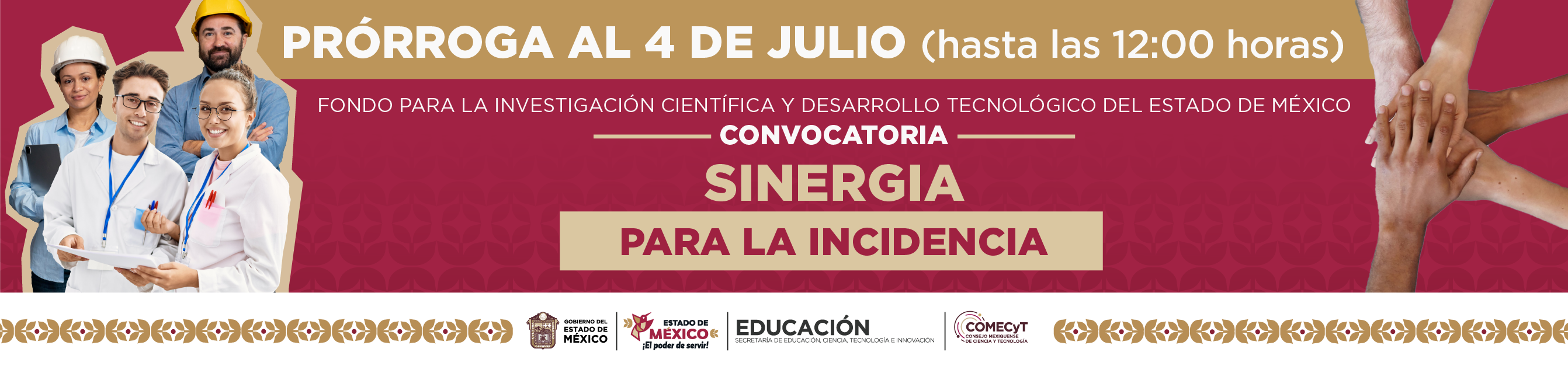 CONVOCATORIA SINERGIA PARA LA INCIDENCIA PRÓRROGA